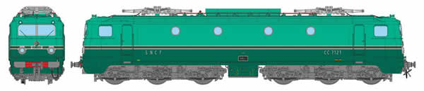 REE Modeles MB-077S - French Electric Locomotive CC-7121 of the SNCF ORIGIN Southeast PARIS LYON (DCC Sound Decoder)